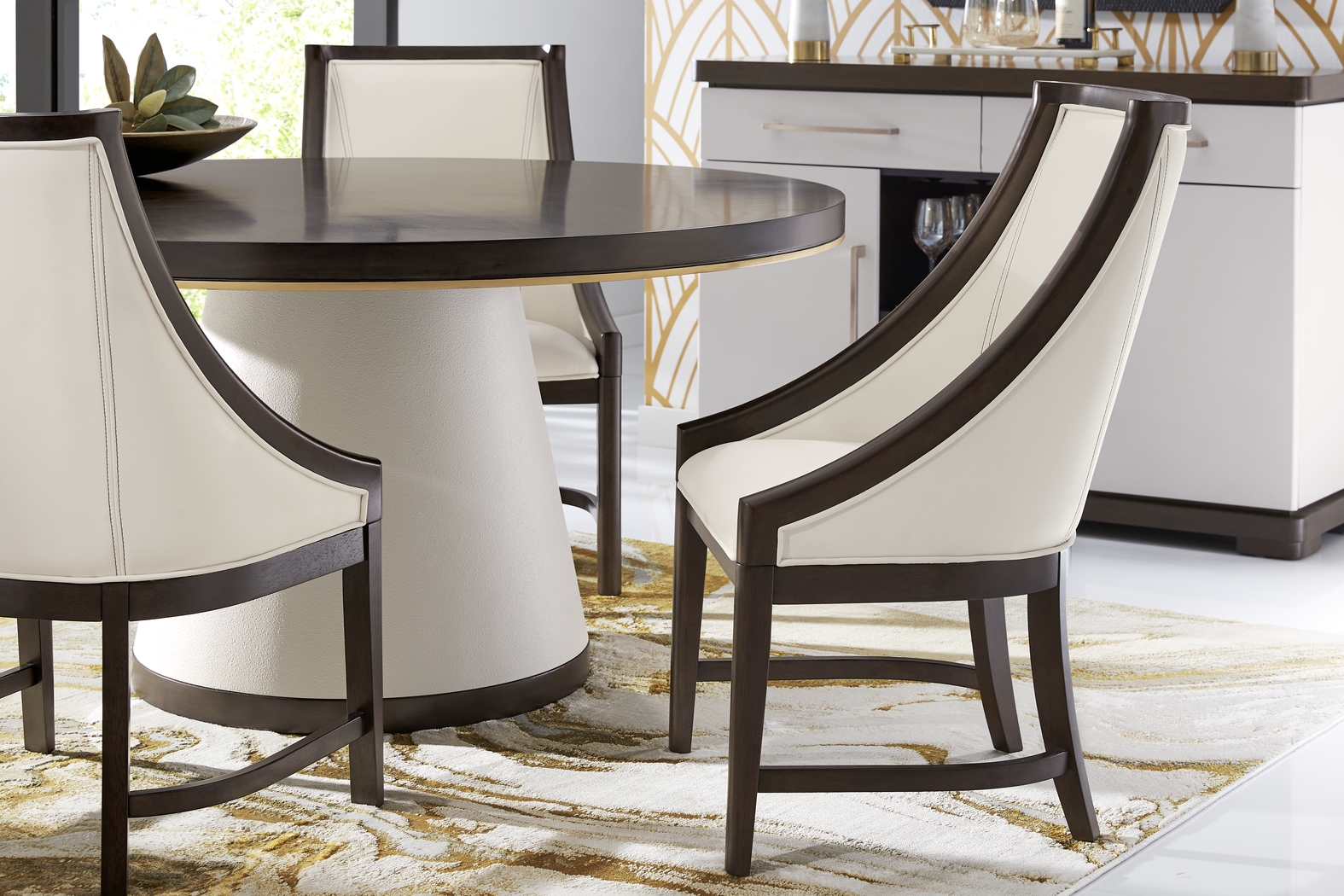 Elko Falls White Upholstered Host Chair - Thumbnail - Image 4