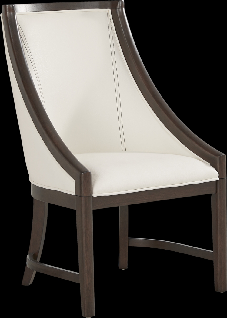 Elko Falls White Upholstered Host Chair - Thumbnail - Image 1