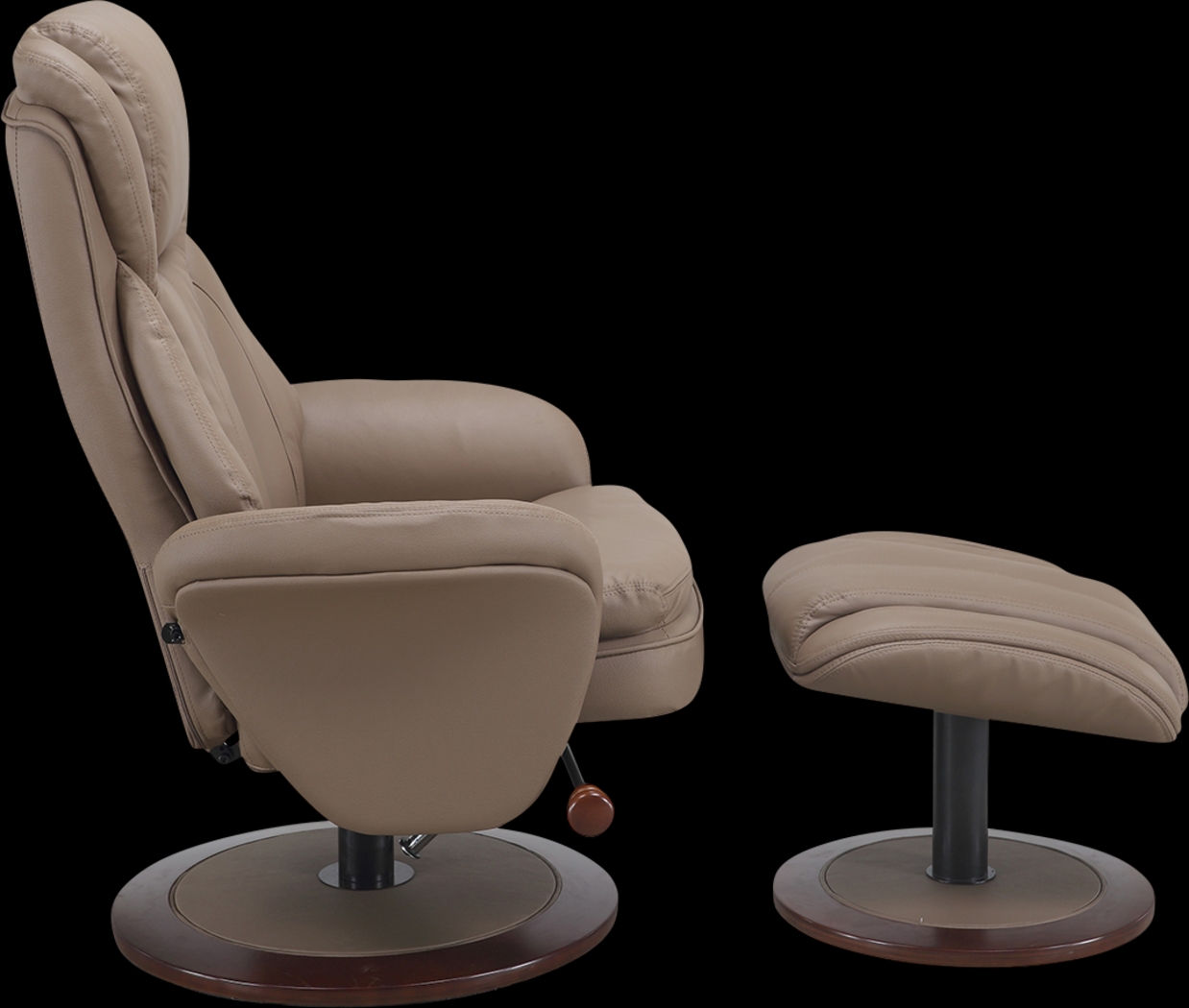 Elkton Tan Swivel Recliner & Ottoman - Thumbnail - Image 3
