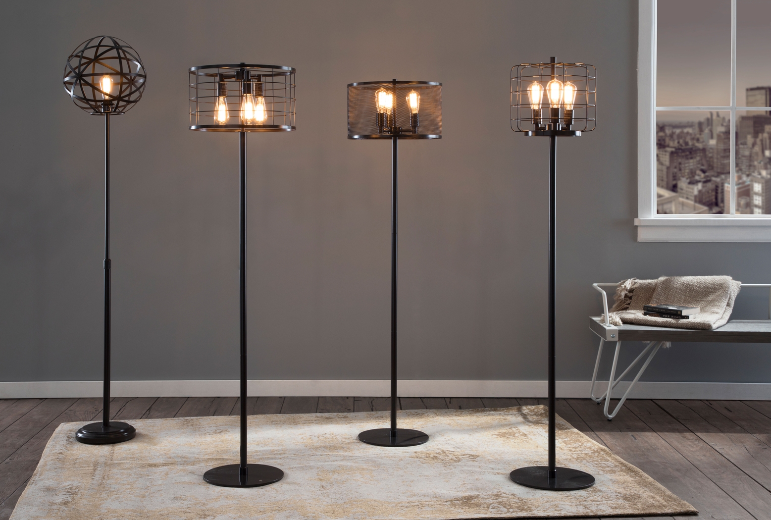 Elkwood Black Floor Lamp - Thumbnail - Image 2