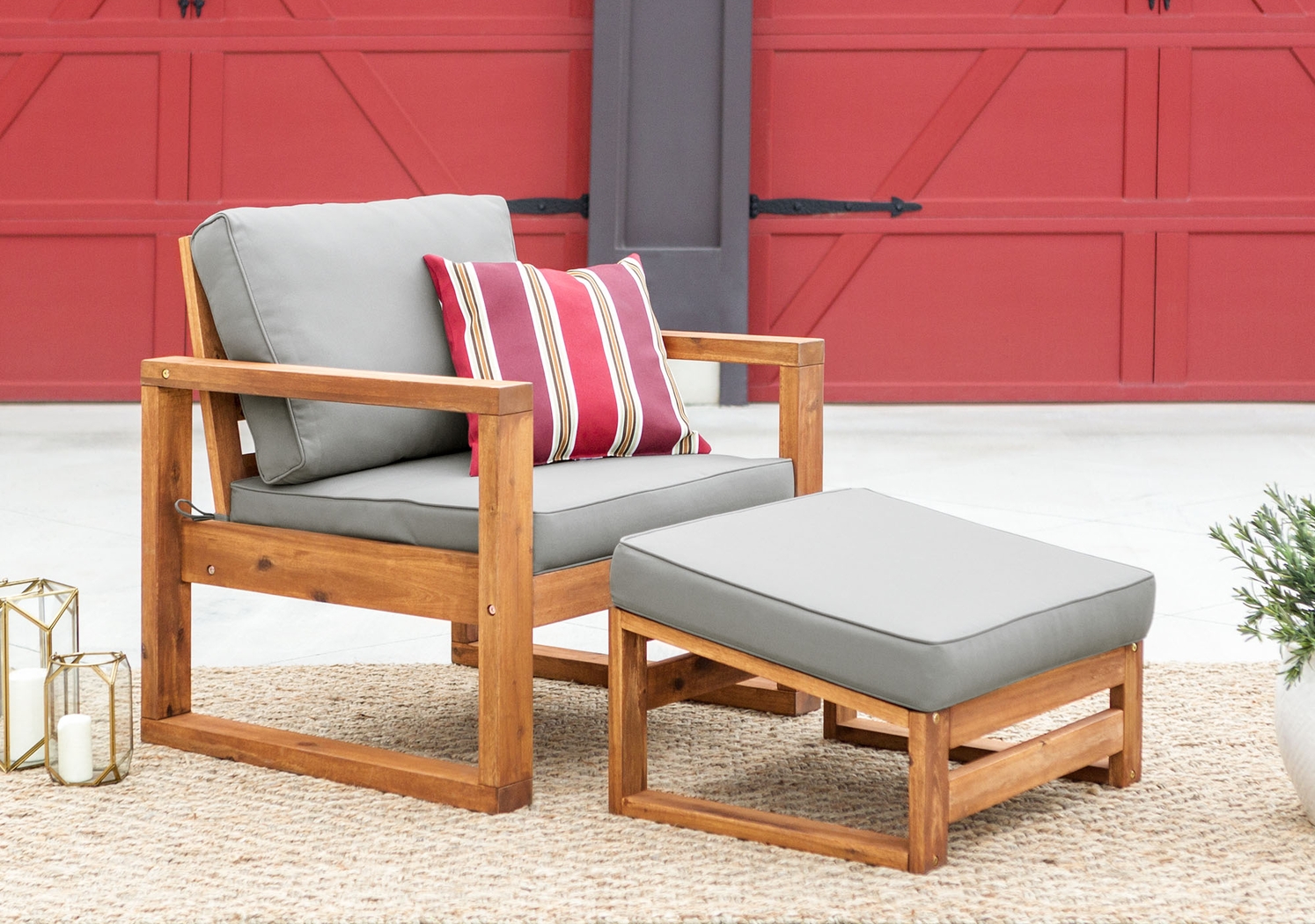 Ellaview Gray Outdoor Chair and Ottoman - Thumbnail - Image 5