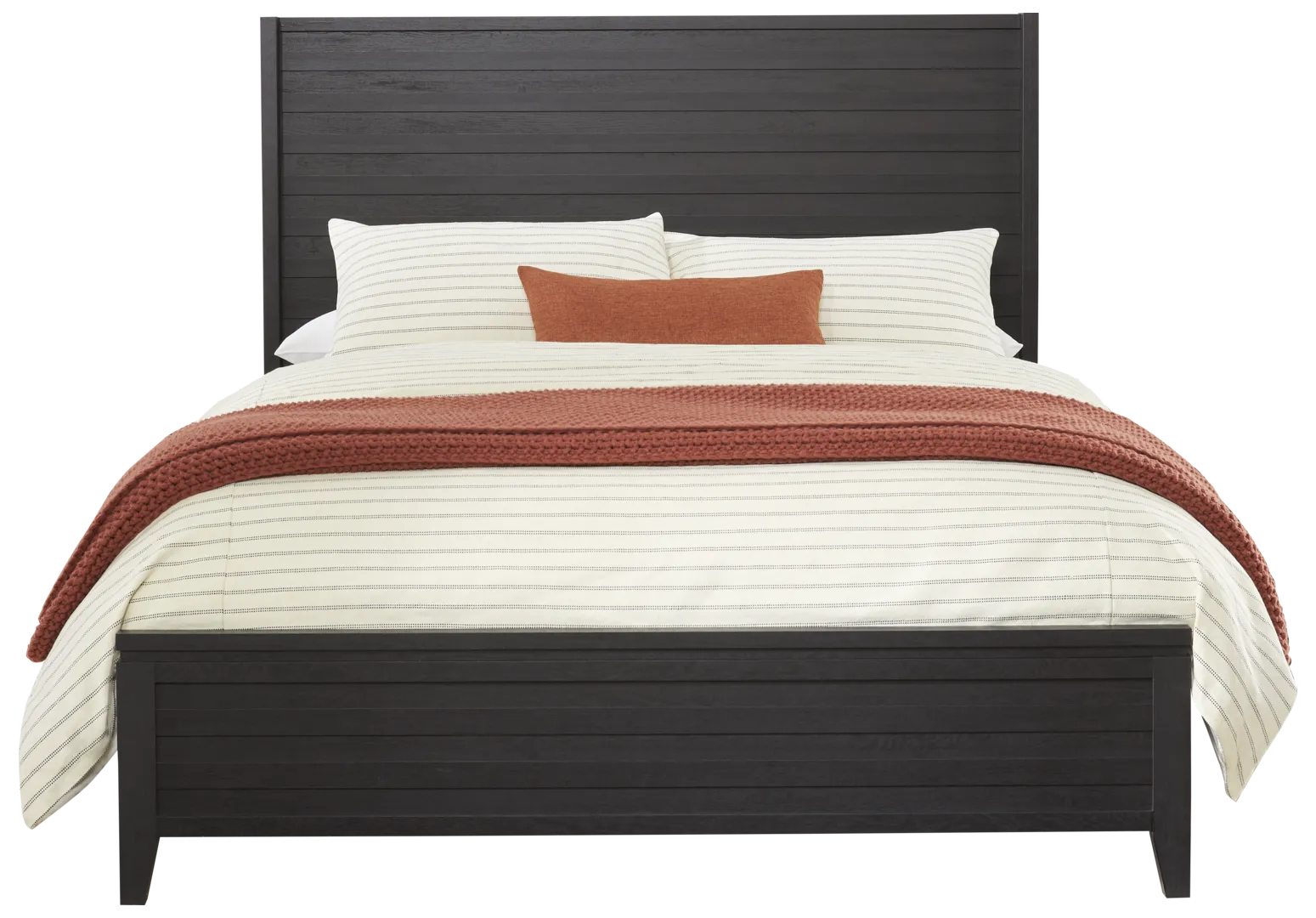 black 3 pc king panel bed