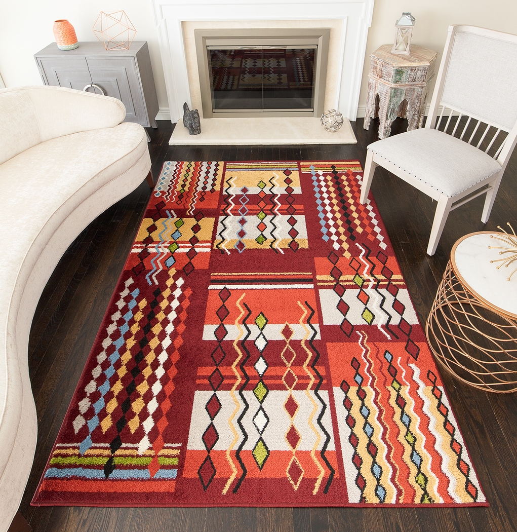 Ellerey Red 5' x 7' Rug - Thumbnail - Image 2
