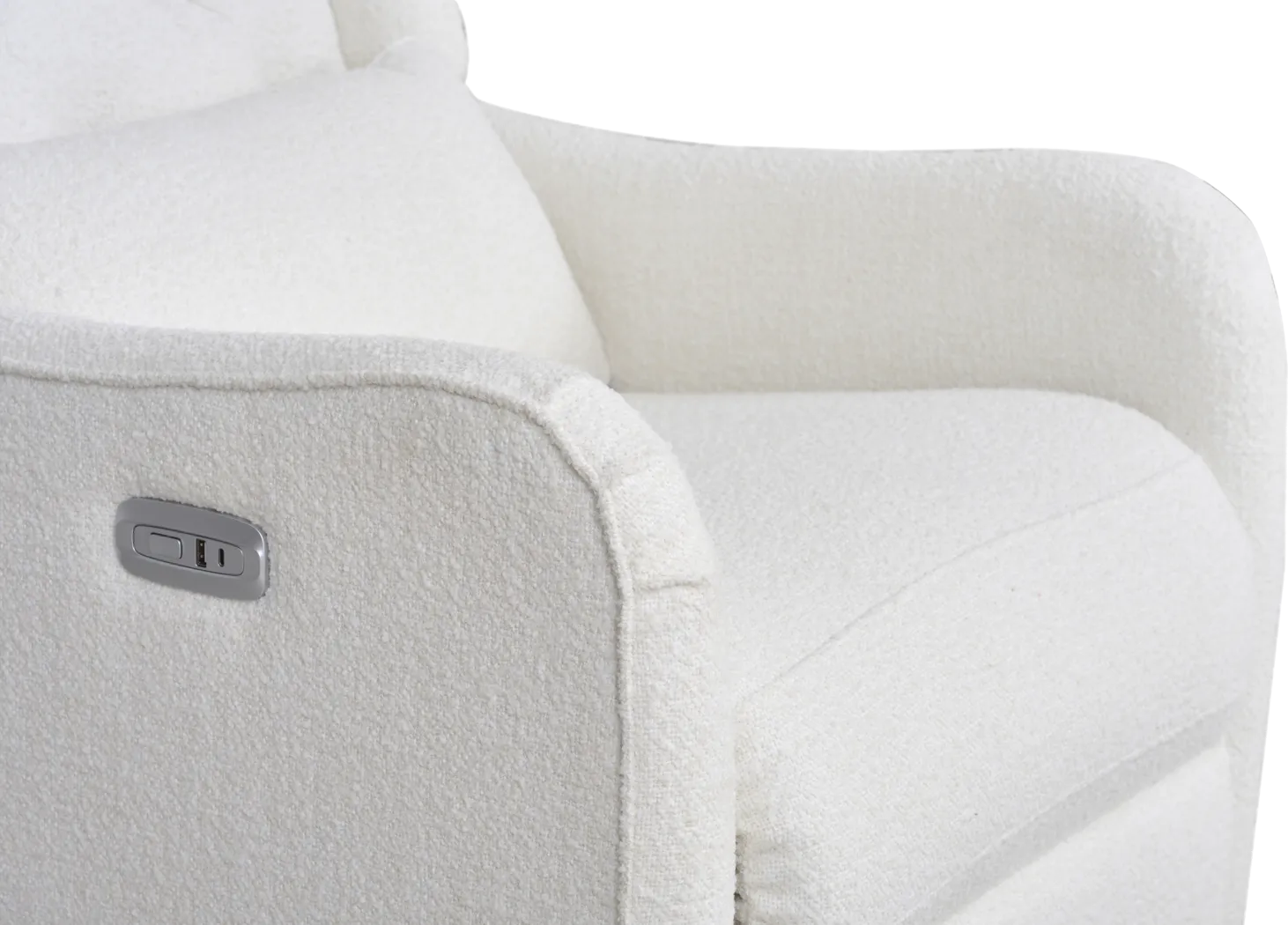 Ellie May Ivory Power Glider Recliner with Swivel - Image 5