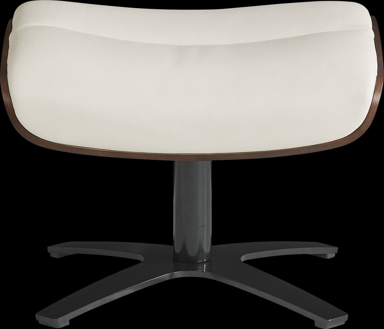 Elliot Ivory Leather Ottoman - Thumbnail - Image 1