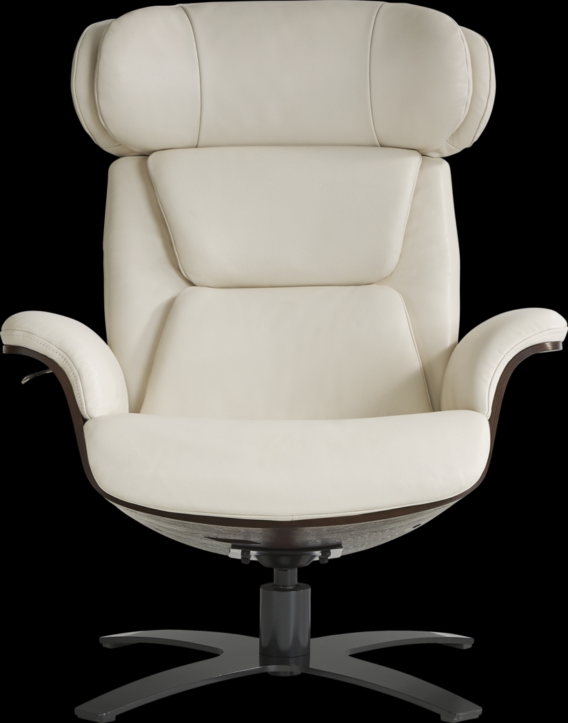 Elliot Ivory Reclining Leather Swivel Chair - Thumbnail - Image 2
