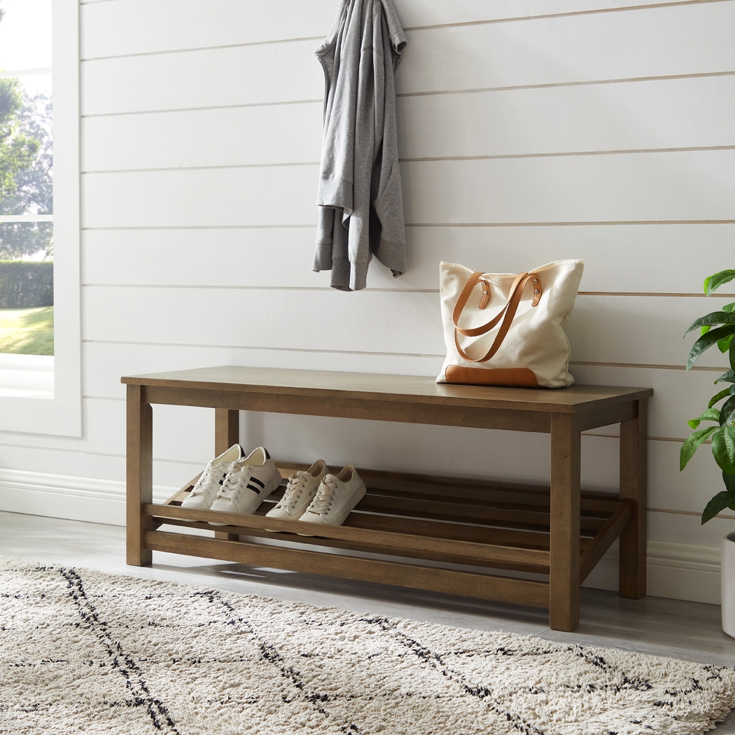 Elliron Brown Entry Bench - Thumbnail - Image 2