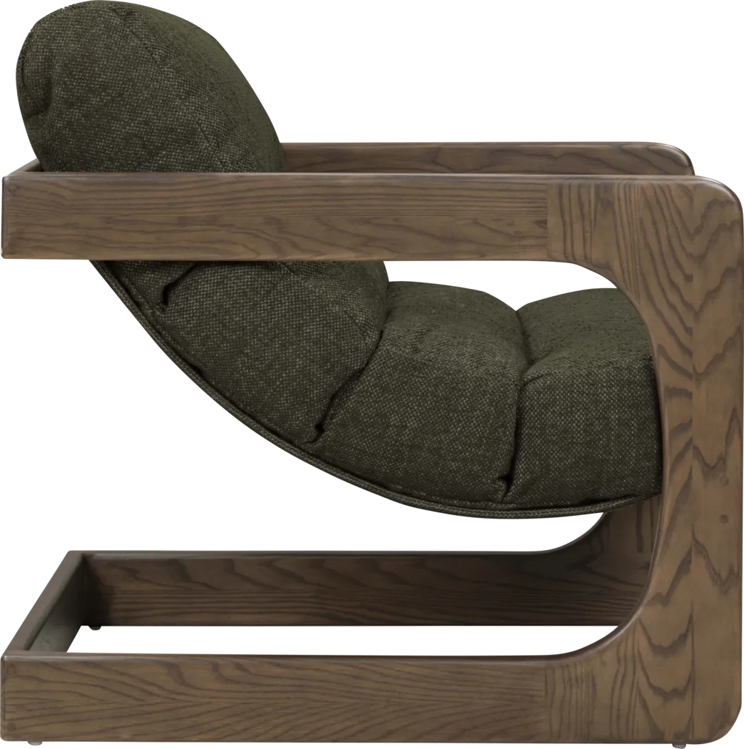 Ellisboia Dark Green Accent Chair - Thumbnail - Image 3