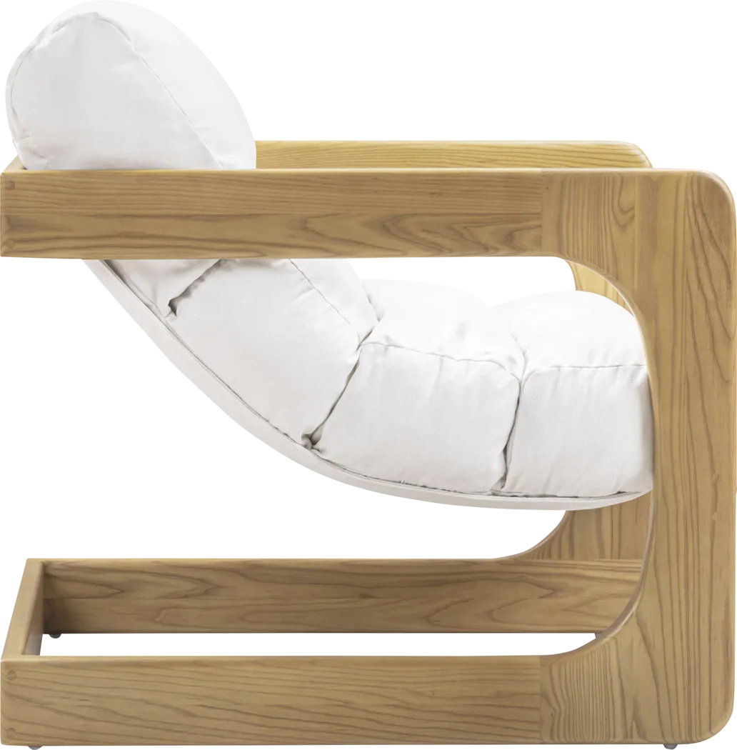 Ellisboia White Accent Chair - Thumbnail - Image 3