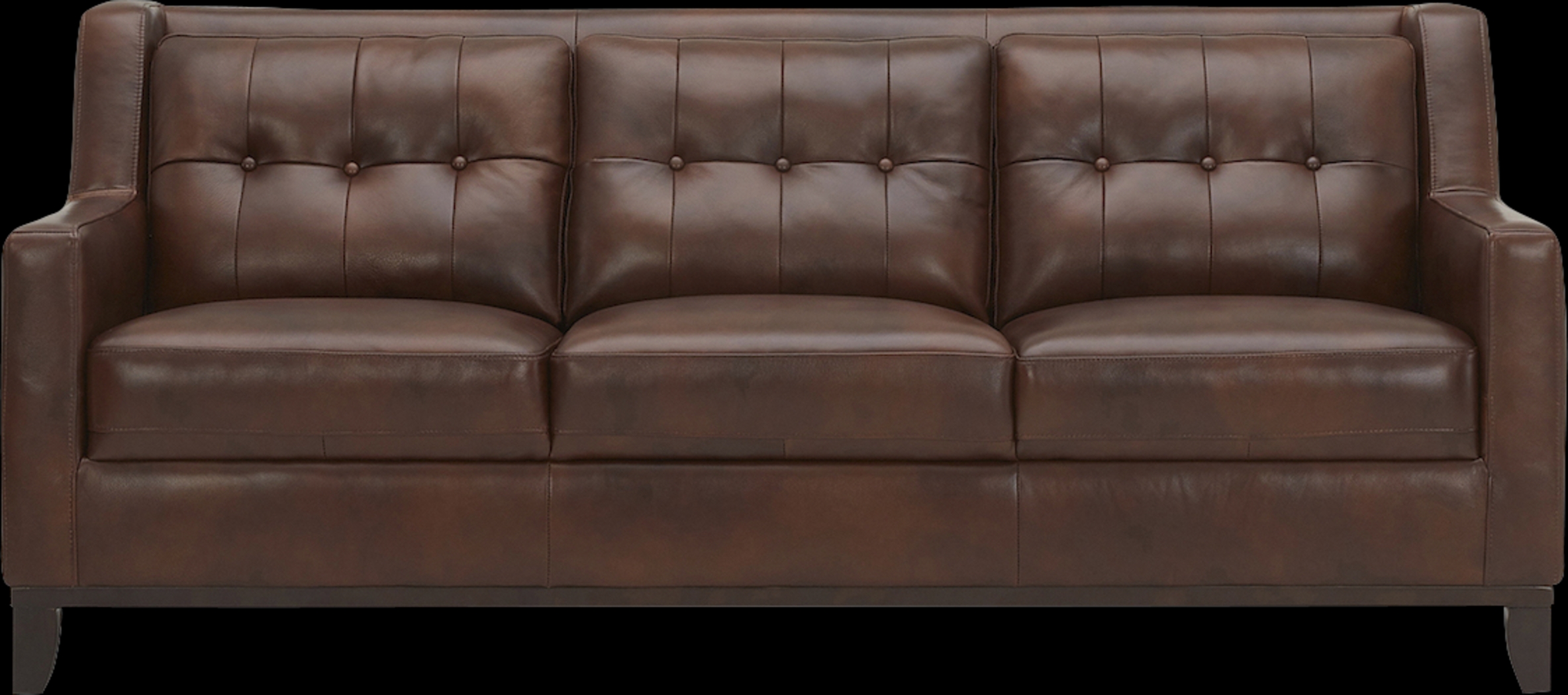 Ellora Brown Leather Sofa - Thumbnail - Image 1