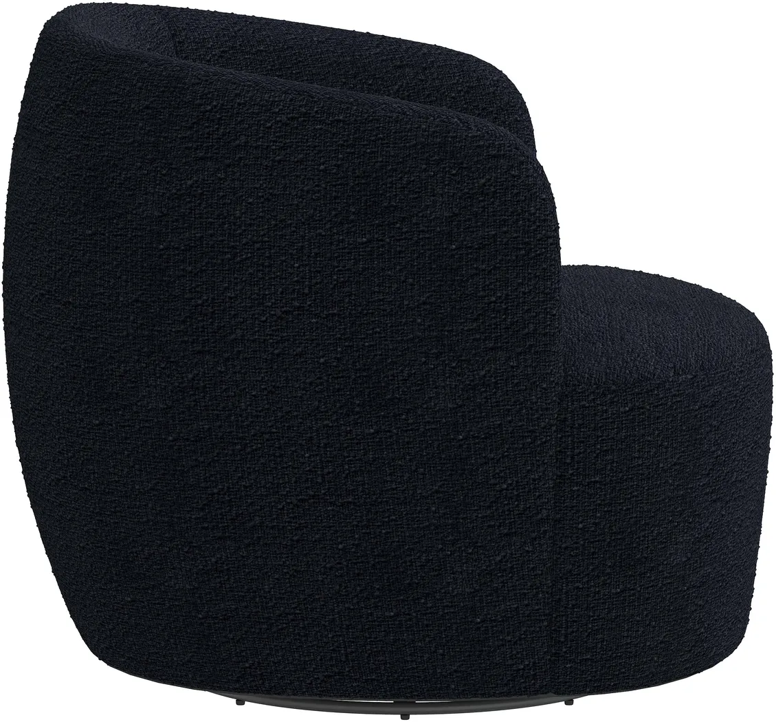 Elloran Dark Blue Swivel Accent Chair - Thumbnail - Image 3