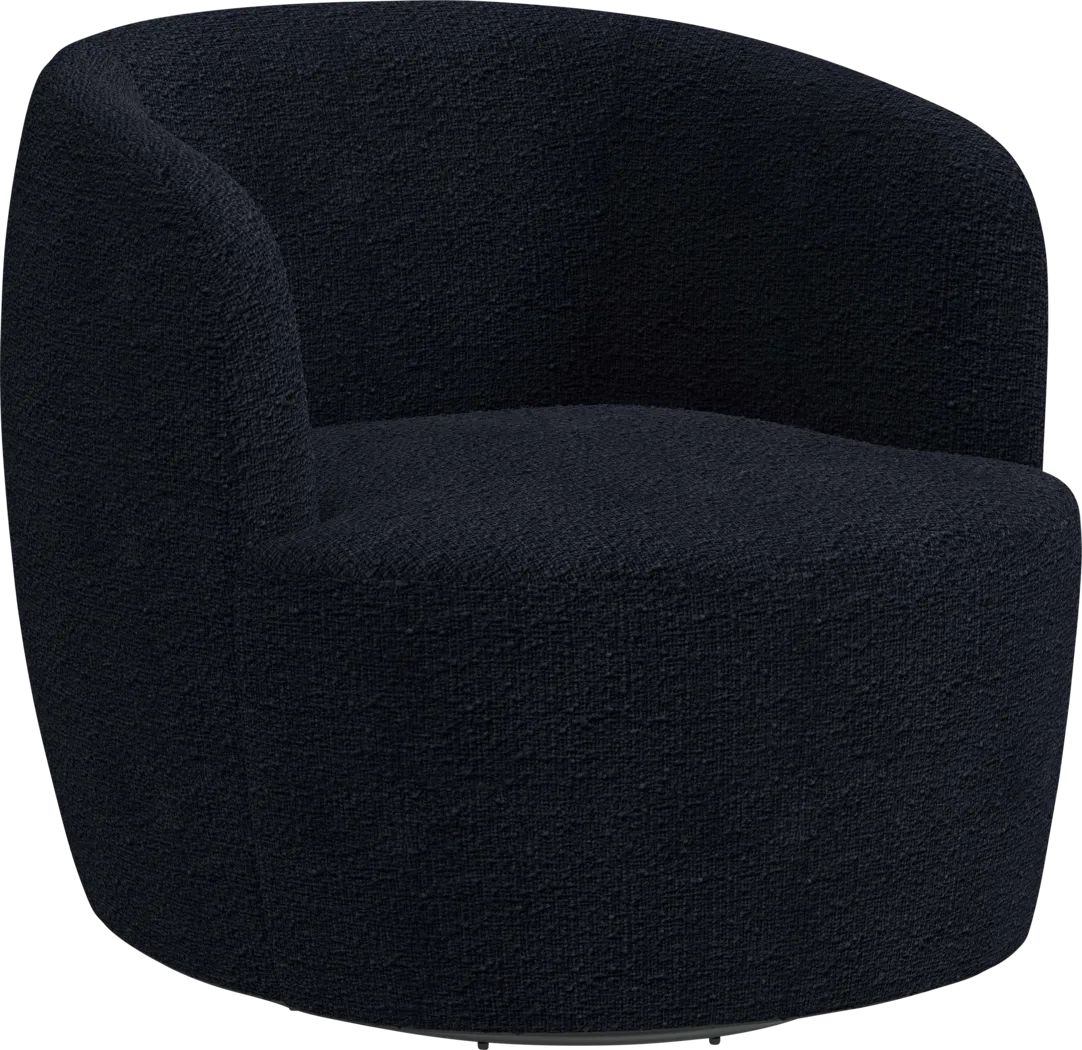 Elloran Dark Blue Swivel Accent Chair - Thumbnail - Image 1