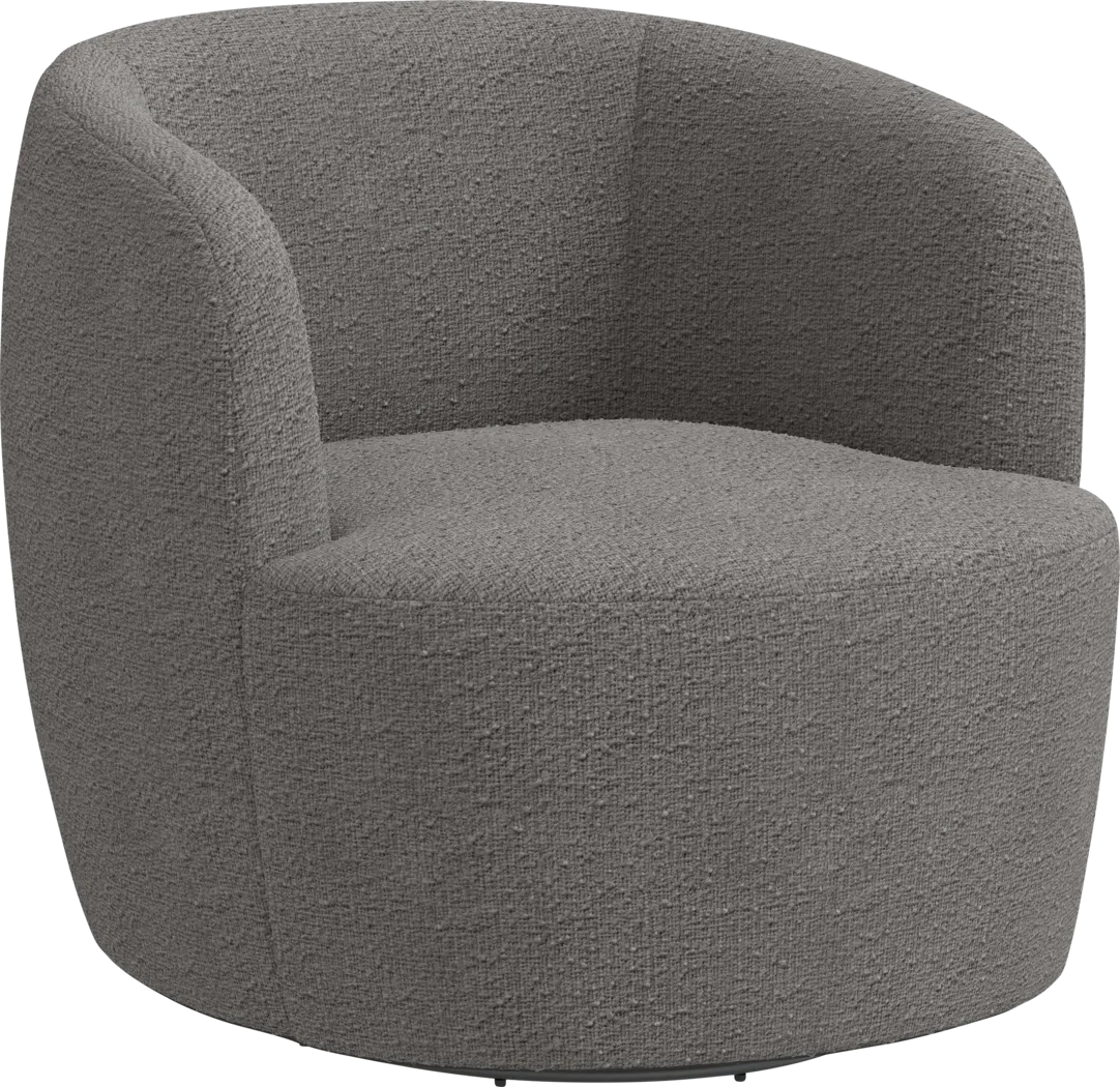 Elloran Dark Gray Swivel Accent Chair - Thumbnail - Image 1