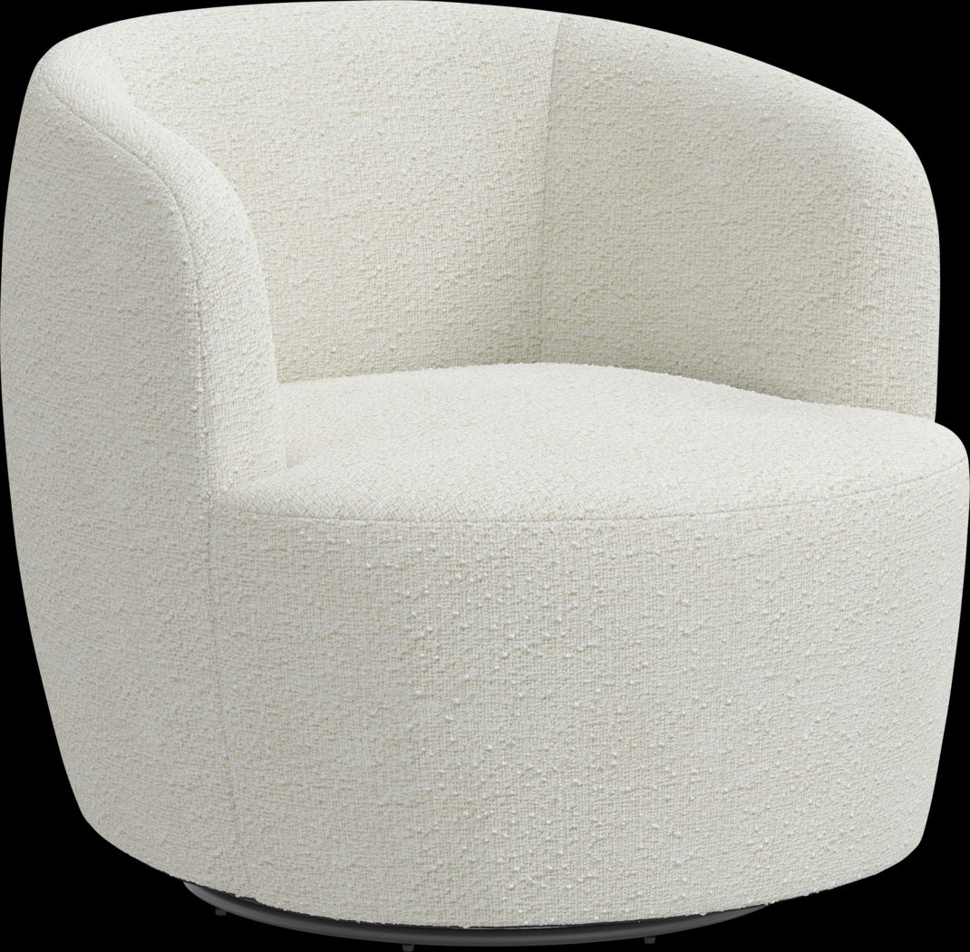Elloran White Swivel Accent Chair - Thumbnail - Image 1