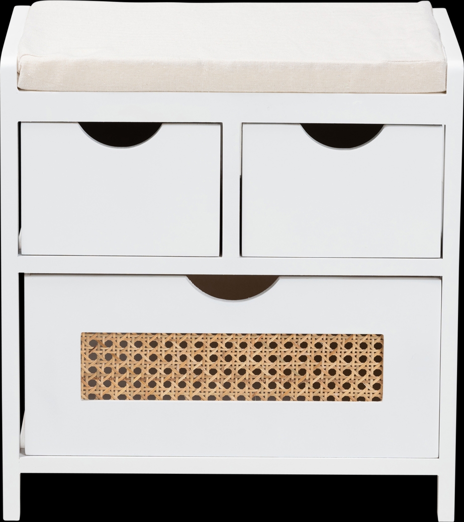 Ellortina White Storage Bench - Thumbnail - Image 5