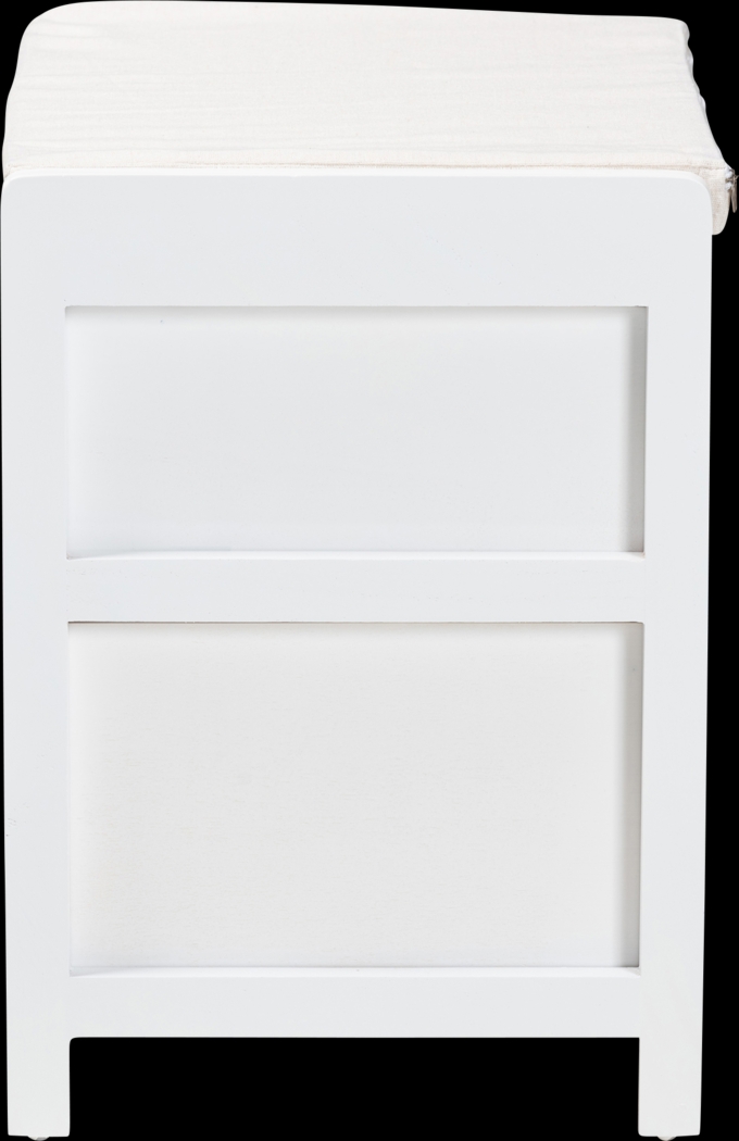 Ellortina White Storage Bench - Thumbnail - Image 6