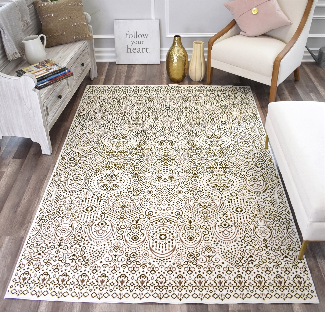 CosmoLiving By Cosmopolitan Ellyse Cream 5' x 7' Rug - Thumbnail - Image 4