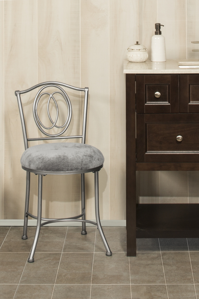 Elmark Gray Vanity Stool - Thumbnail - Image 2