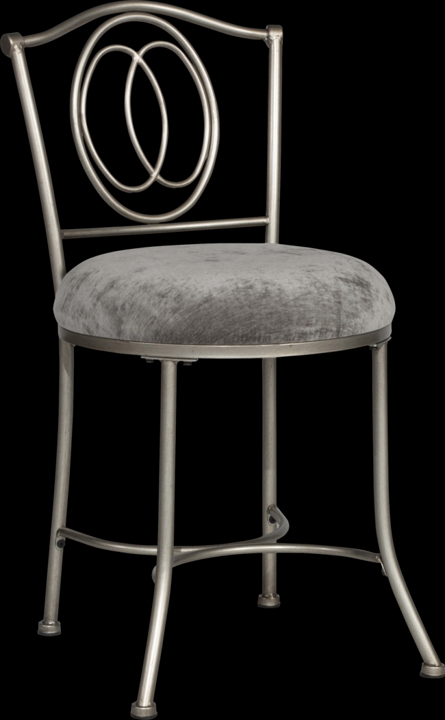Elmark Gray Vanity Stool - Thumbnail - Image 1