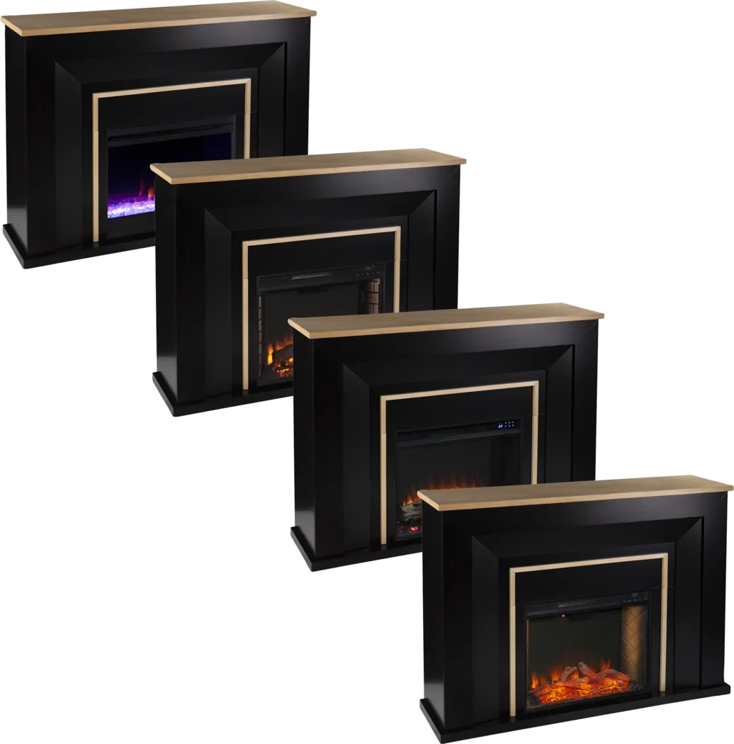 Elmington II Black 52 in. Console With Electric Log Fireplace - Image 5