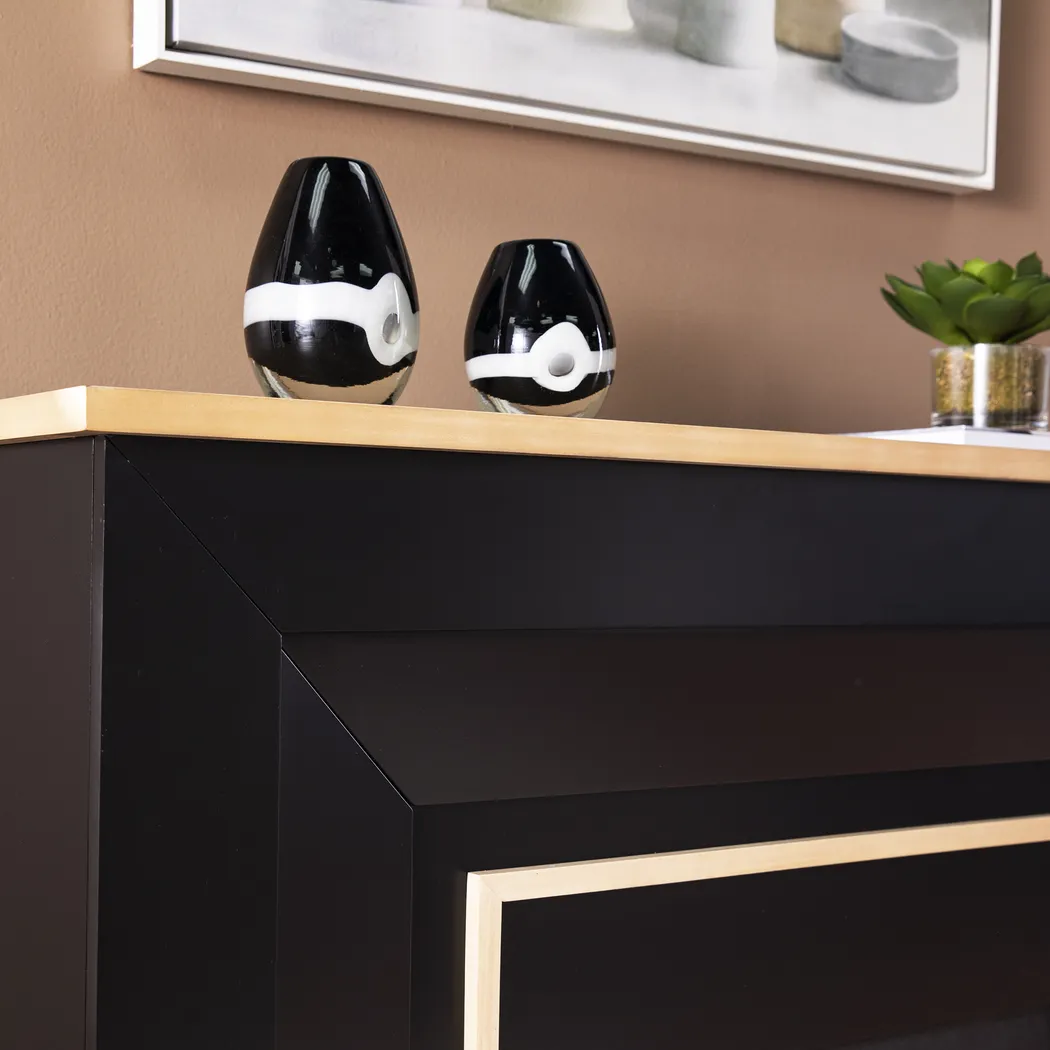 Elmington II Black 52 in. Console With Electric Log Fireplace - Image 6
