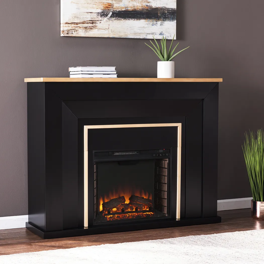 Elmington II Black 52 in. Console With Electric Log Fireplace - Image 7