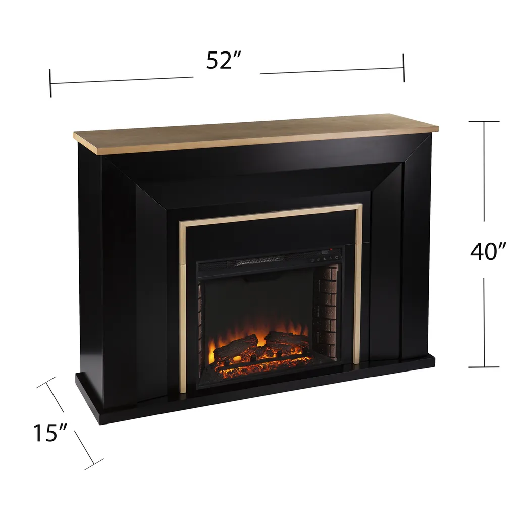 Elmington II Black 52 in. Console With Electric Log Fireplace - Image 8
