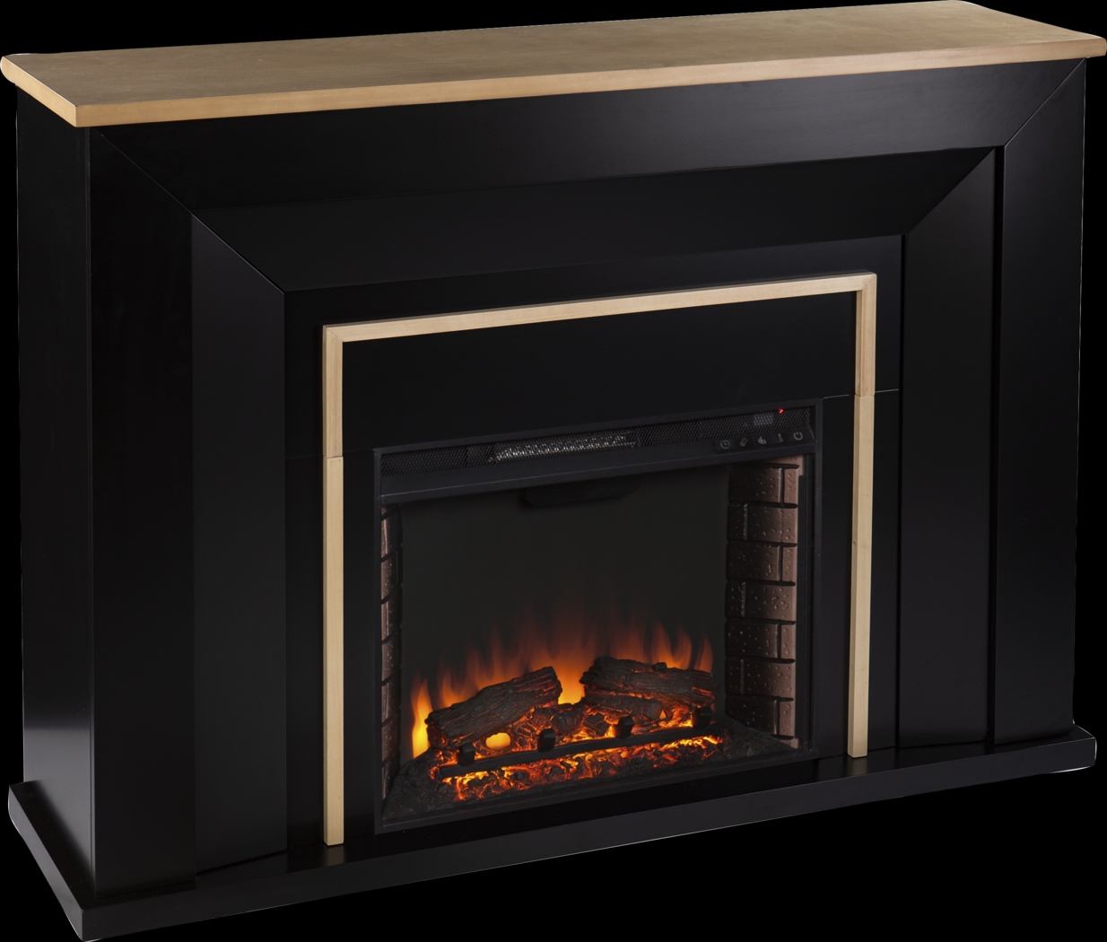 Elmington II Black 52 in. Console With Electric Log Fireplace - Thumbnail - Image 1