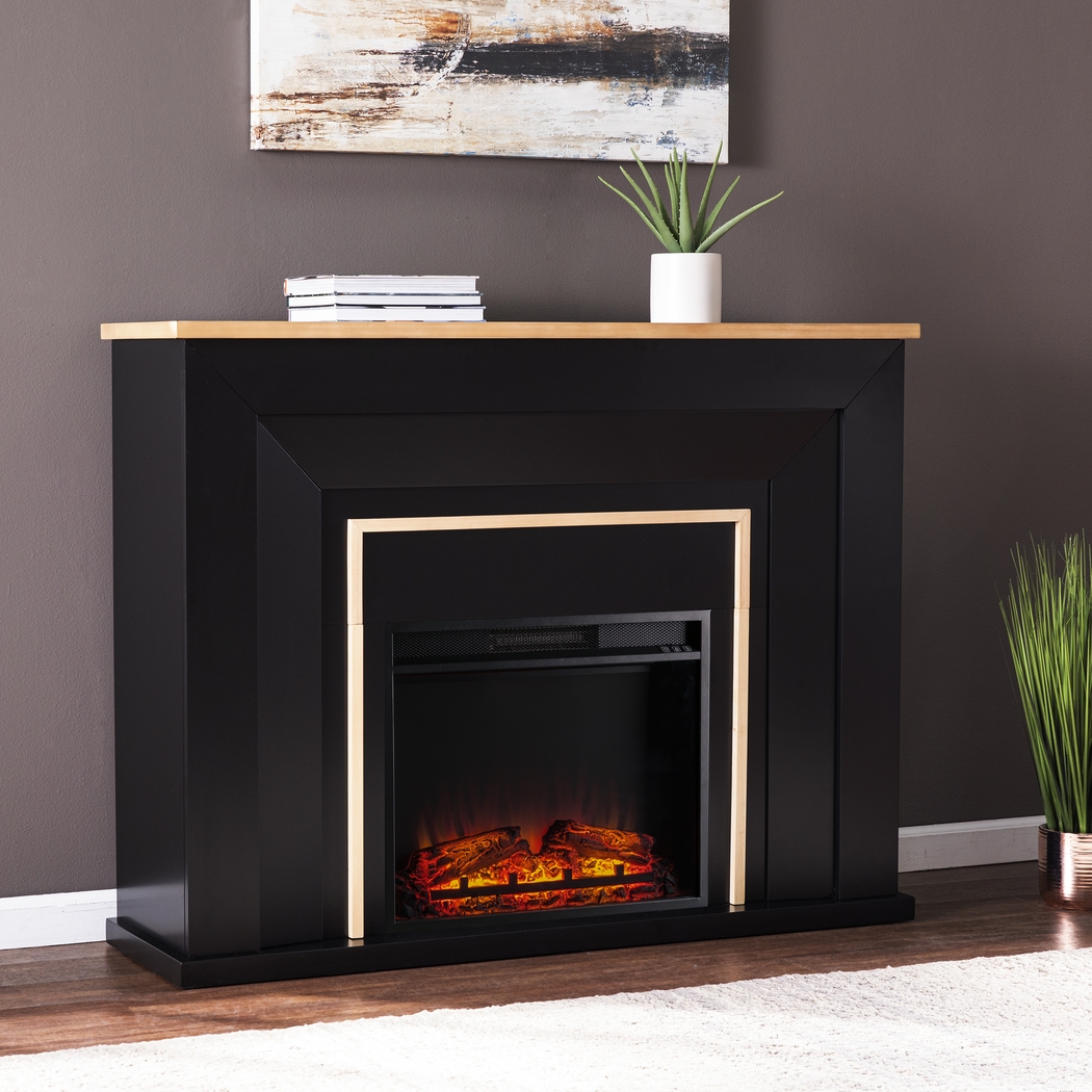 Elmington V Black 52 in. Console with Electric Fireplace - Thumbnail - Image 2