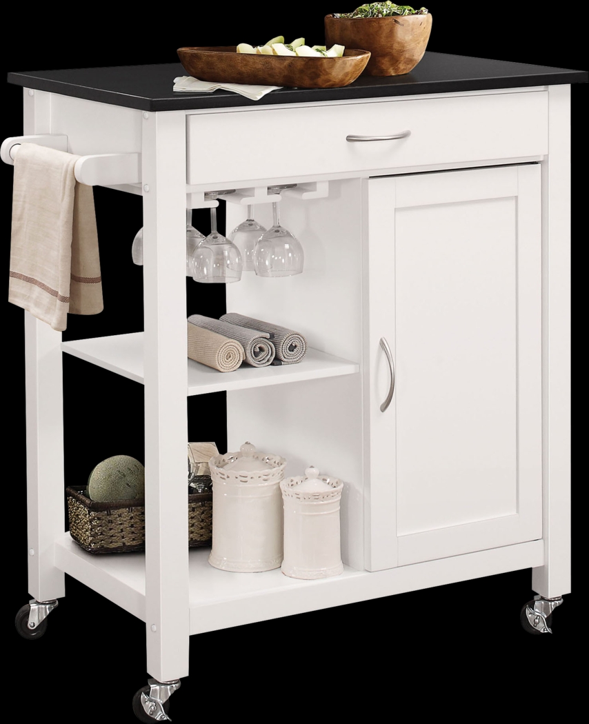 Elmira White Kitchen Cart - Thumbnail - Image 1