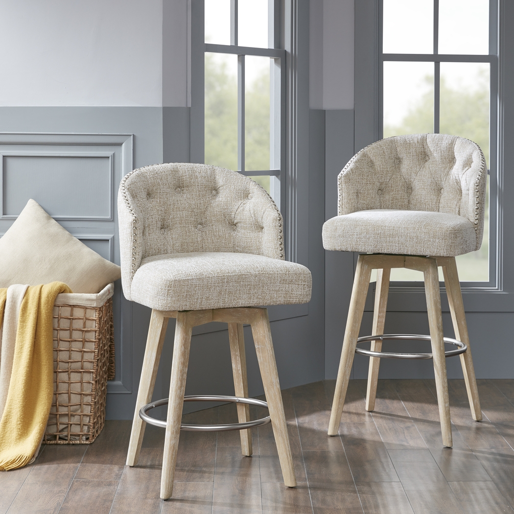 Elmsgrove Cream Swivel Counter Height Stool - Thumbnail - Image 8