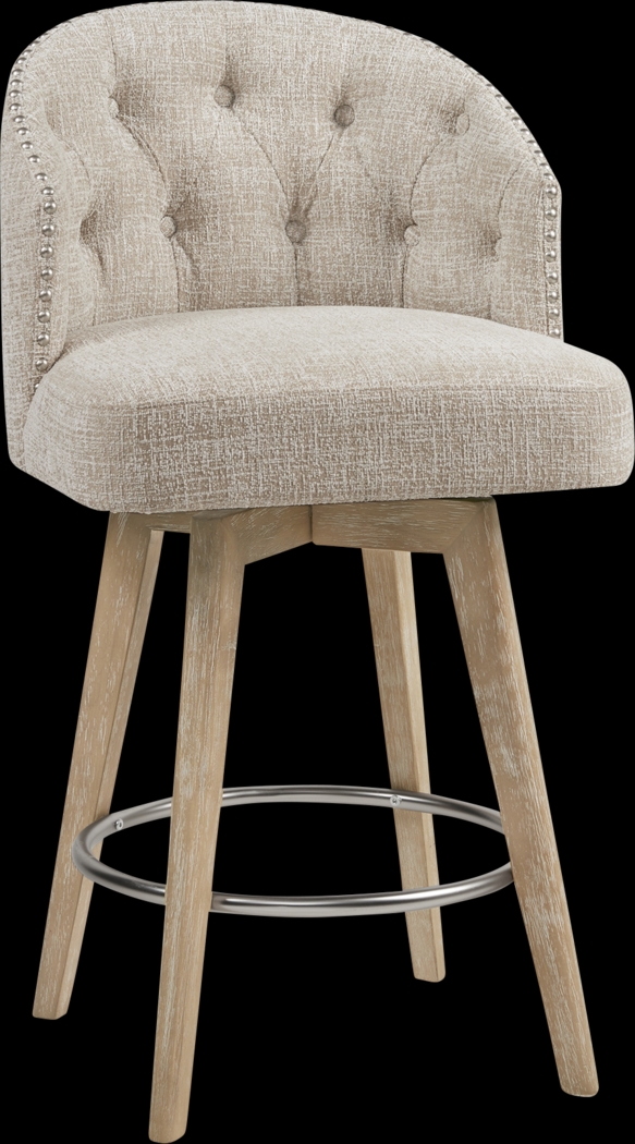Elmsgrove Cream Swivel Counter Height Stool - Thumbnail - Image 1