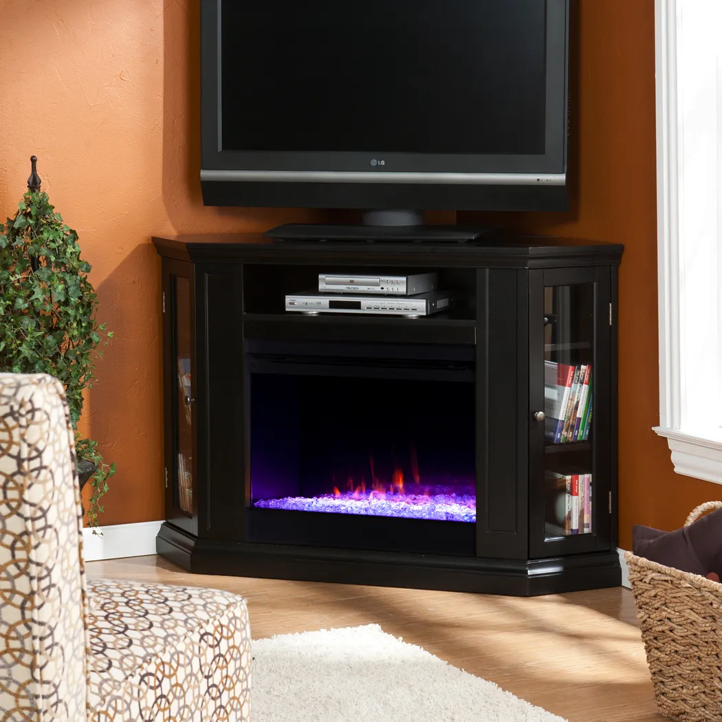 Elmwaki Black 48 in. Console with Electric Fireplace - Image 2