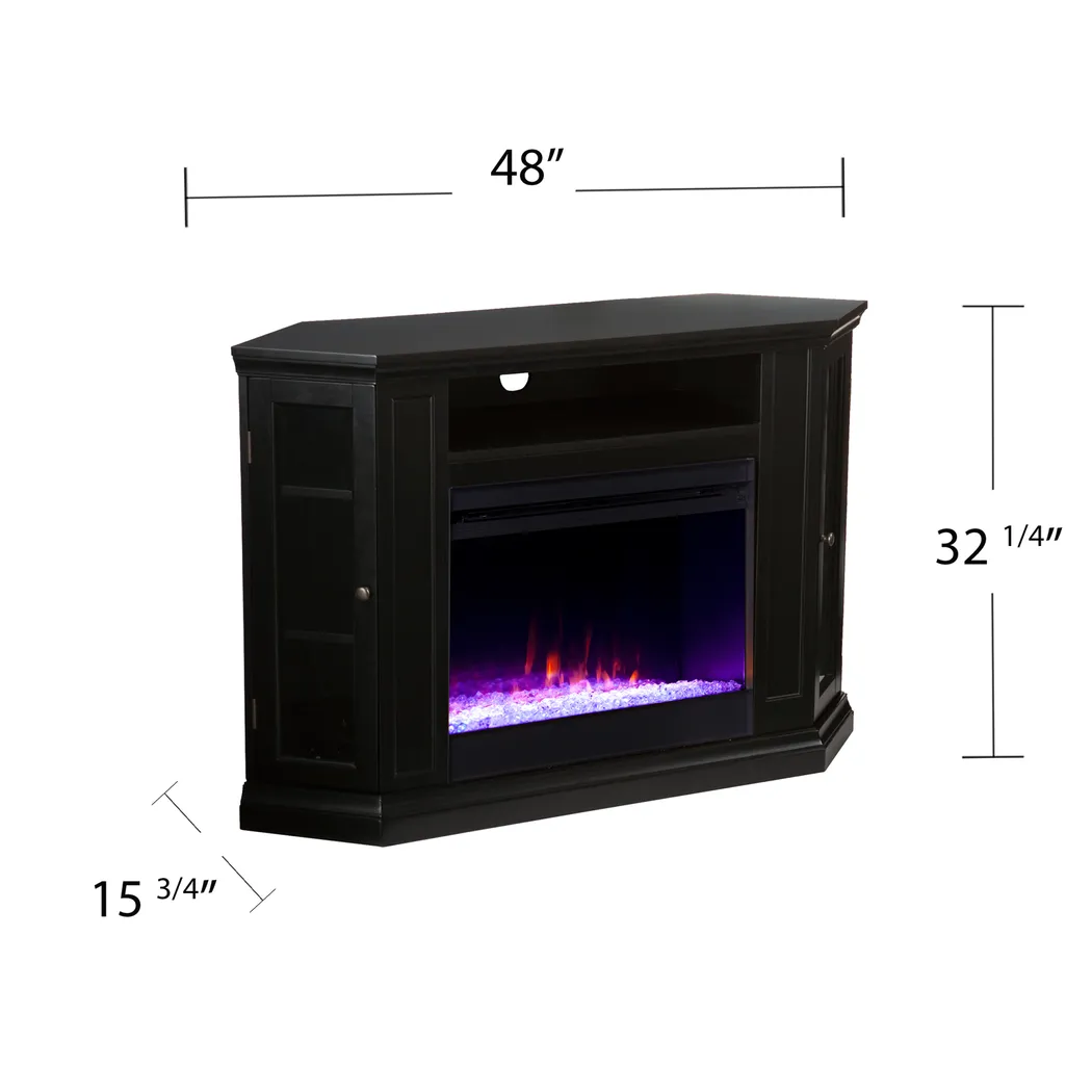 Elmwaki Black 48 in. Console with Electric Fireplace - Image 7