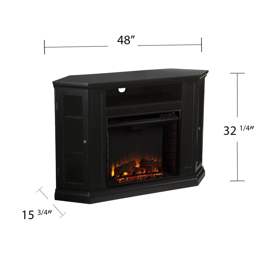Elmwaki Black 48 in. Console with Electric Log Fireplace - Image 5
