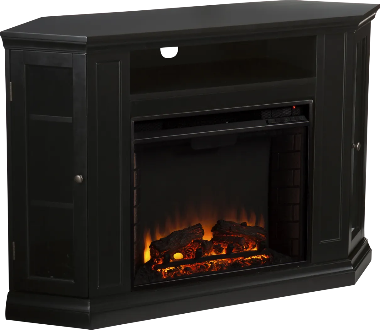 Elmwaki Black 48 in. Console with Electric Log Fireplace - Image 6