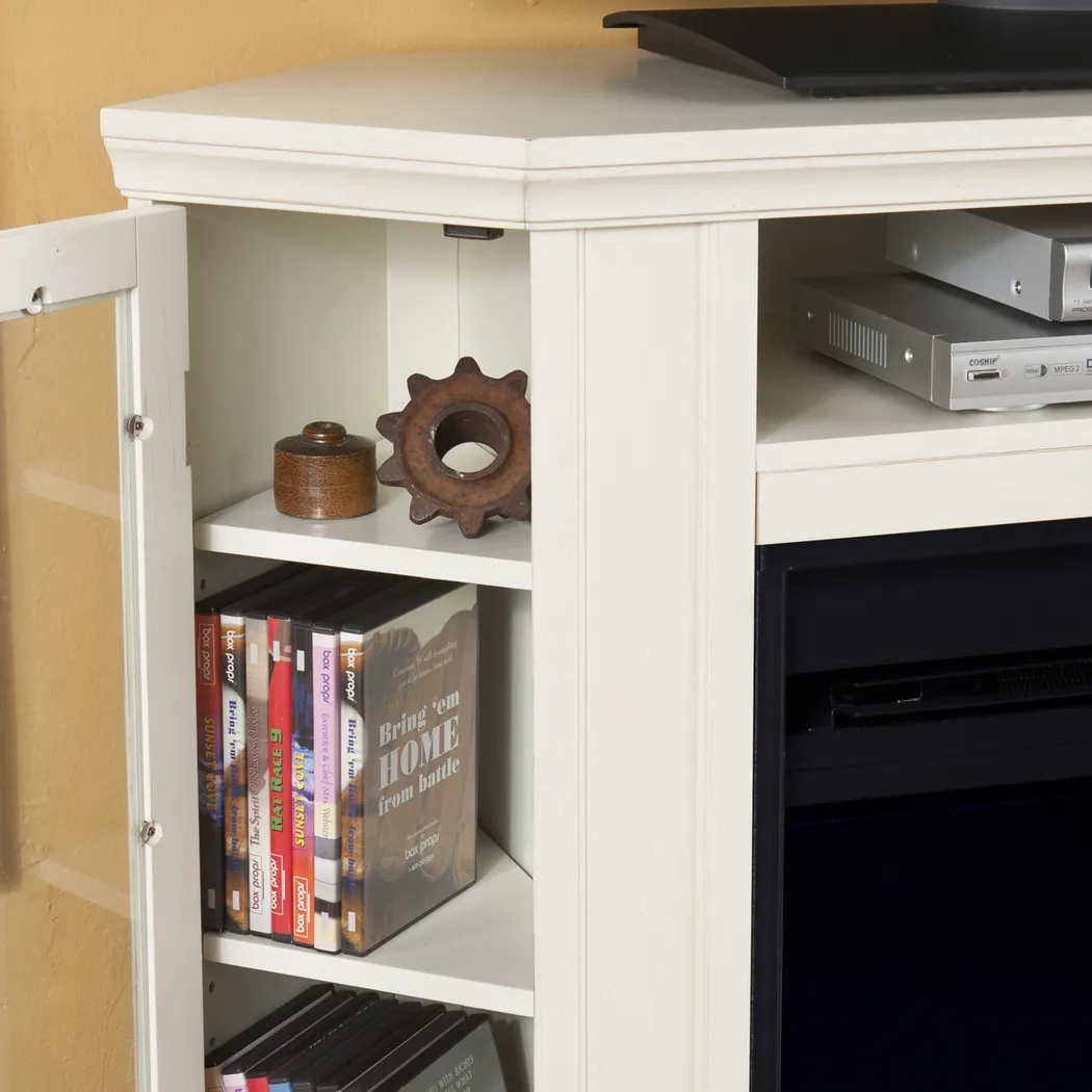 Elmwaki Ivory 48 in. Console with Electric Fireplace - Image 7