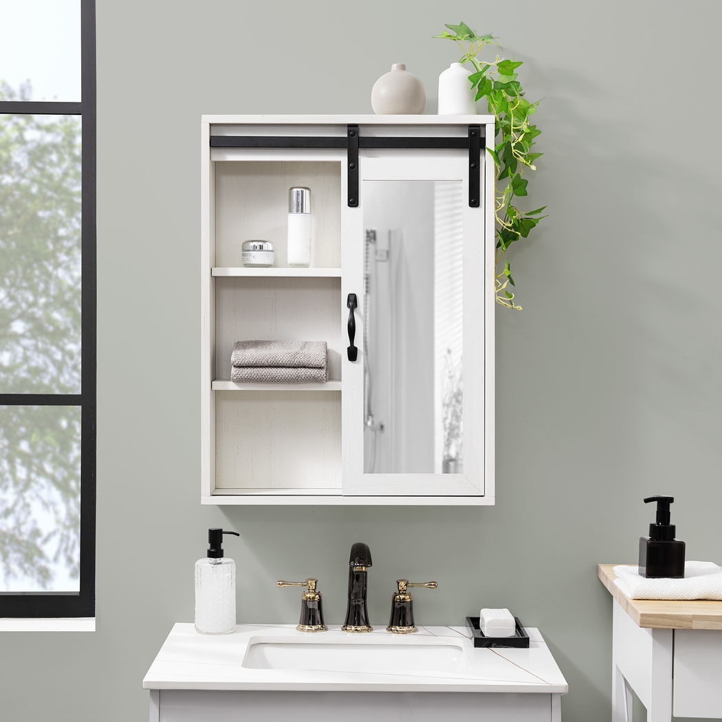 Elnoran White Wall Cabinet - Thumbnail - Image 2