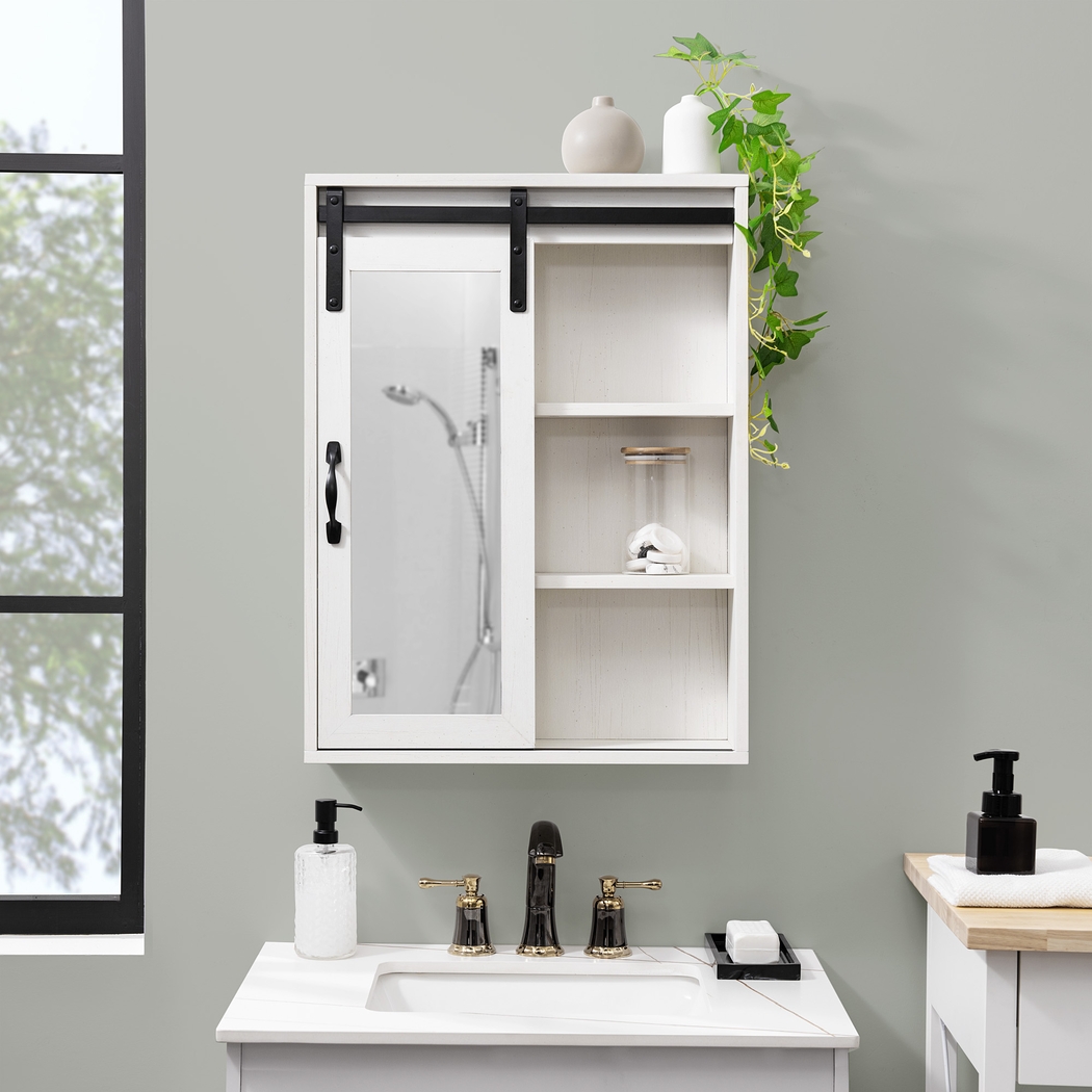 Elnoran White Wall Cabinet - Thumbnail - Image 3