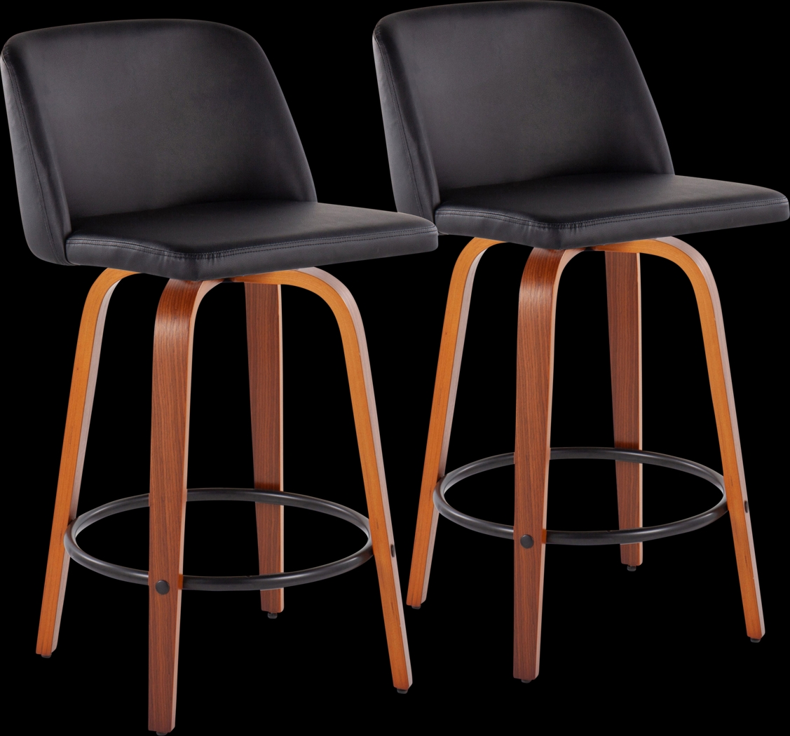 Elorena I Black Counter Height Stool, Set of 2 - Thumbnail - Image 1