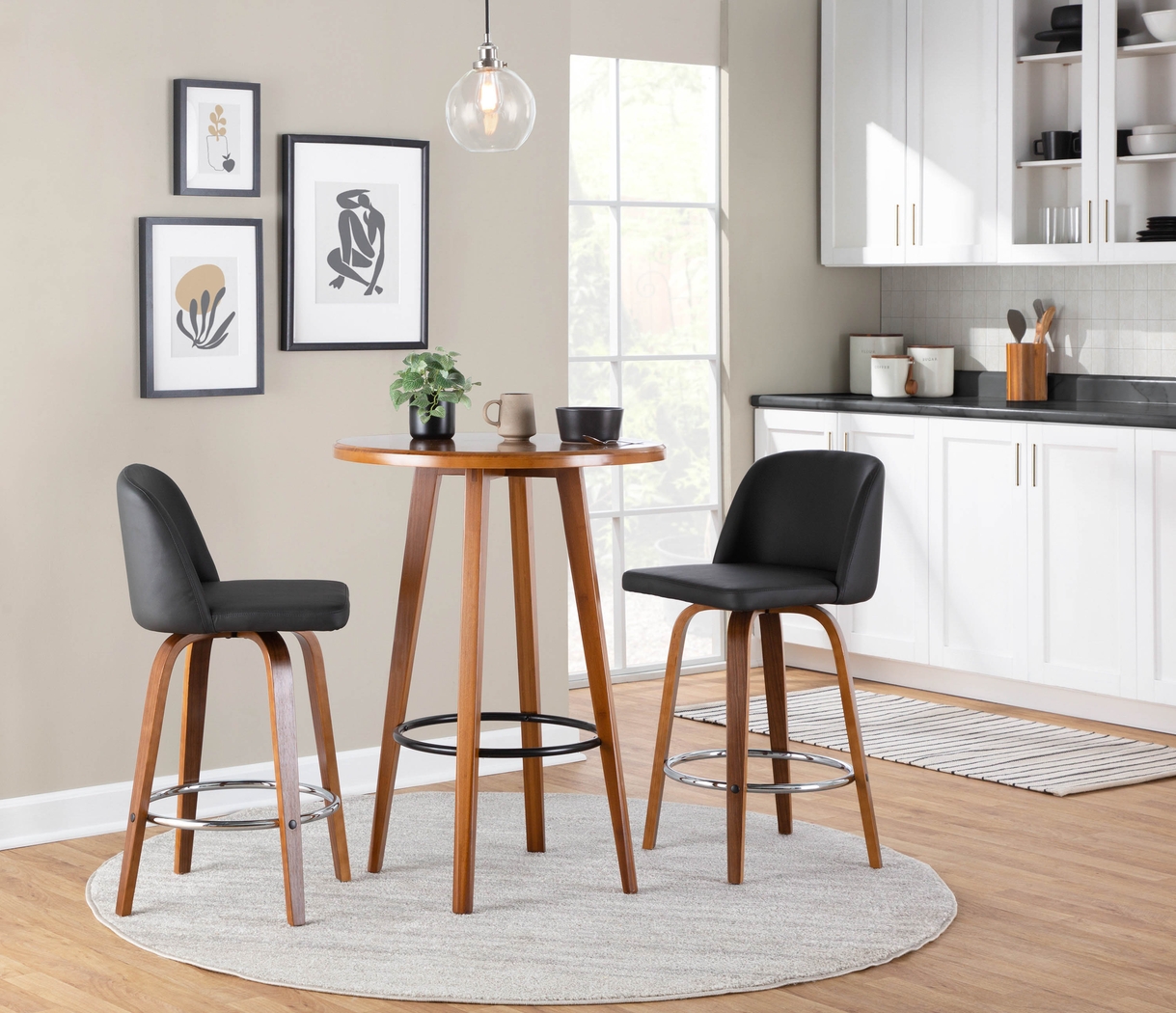 Elorena II Black Counter Height Stool, Set of 2 - Thumbnail - Image 7