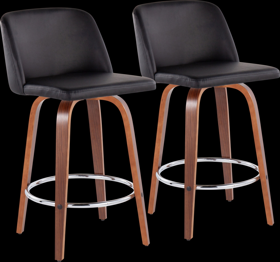 Elorena II Black Counter Height Stool, Set of 2 - Thumbnail - Image 1