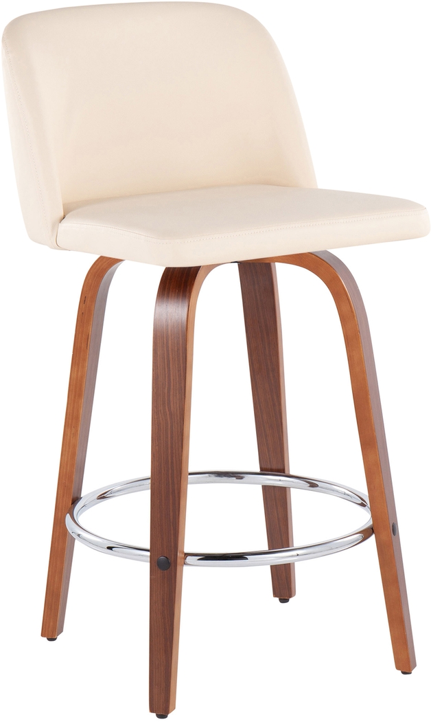Elorena II Cream Counter Height Stool, Set of 2 - Thumbnail - Image 2