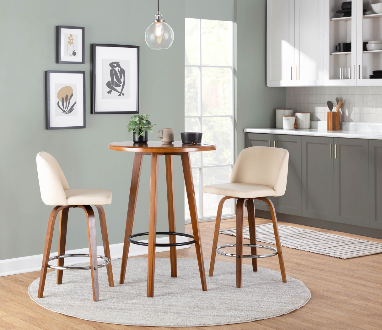 Elorena II Cream Counter Height Stool, Set of 2 - Thumbnail - Image 7