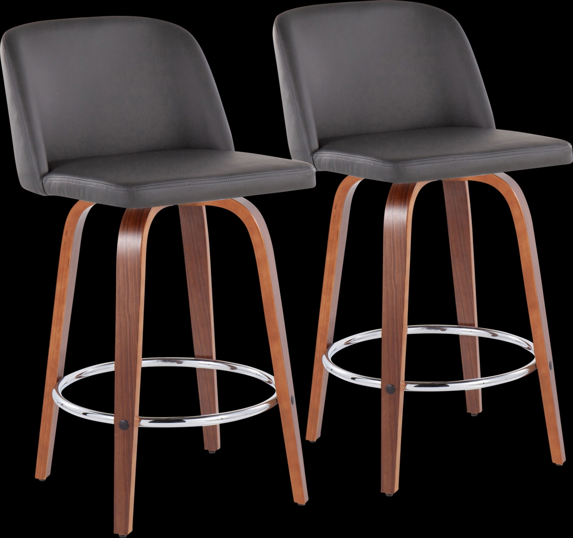 Elorena II Gray Counter Height Stool, Set of 2 - Thumbnail - Image 1