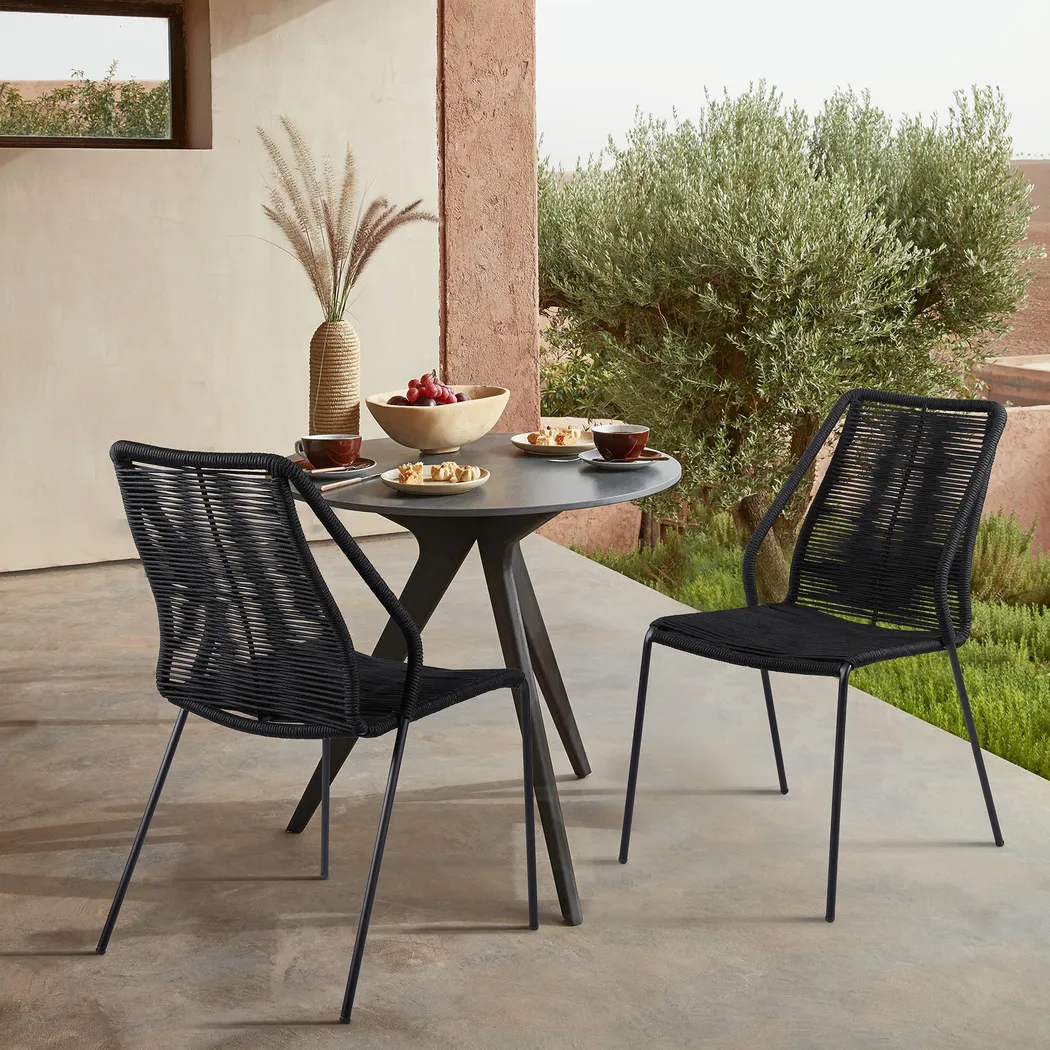 Elorian Black Outdoor Arm Chair, Set of 2 - Thumbnail - Image 8