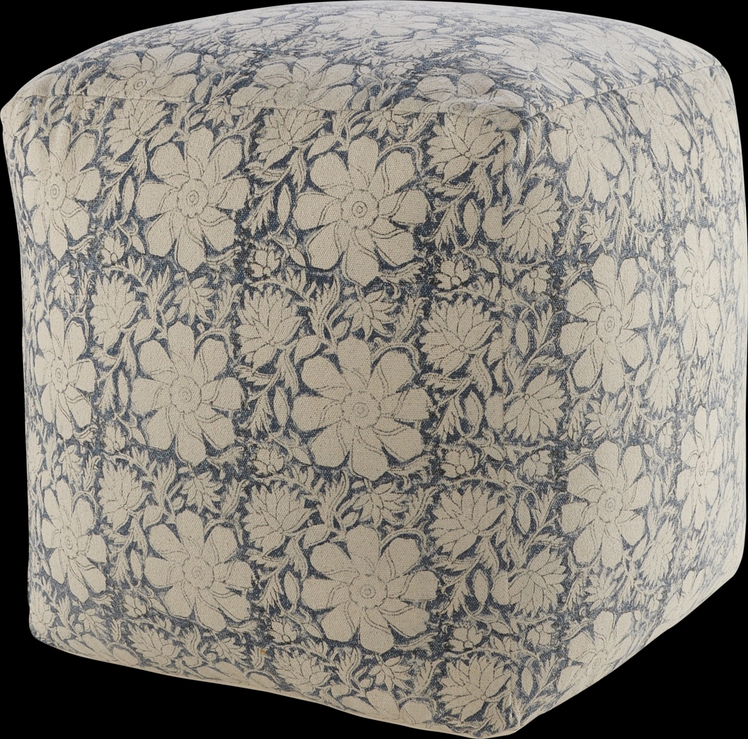 Elrael Blue/Cream Pouf - Thumbnail - Image 3