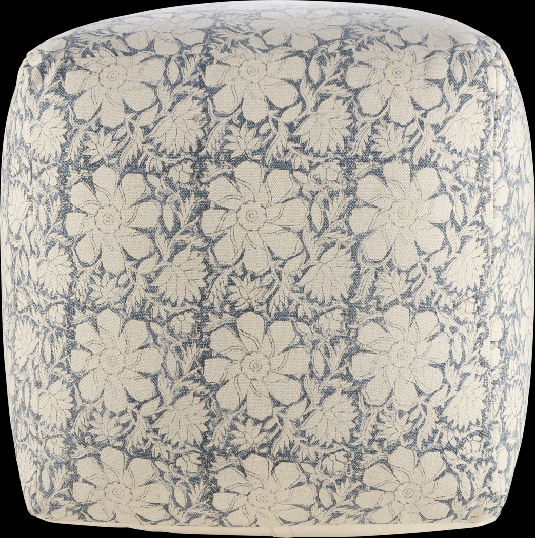 Elrael Blue/Cream Pouf - Thumbnail - Image 4