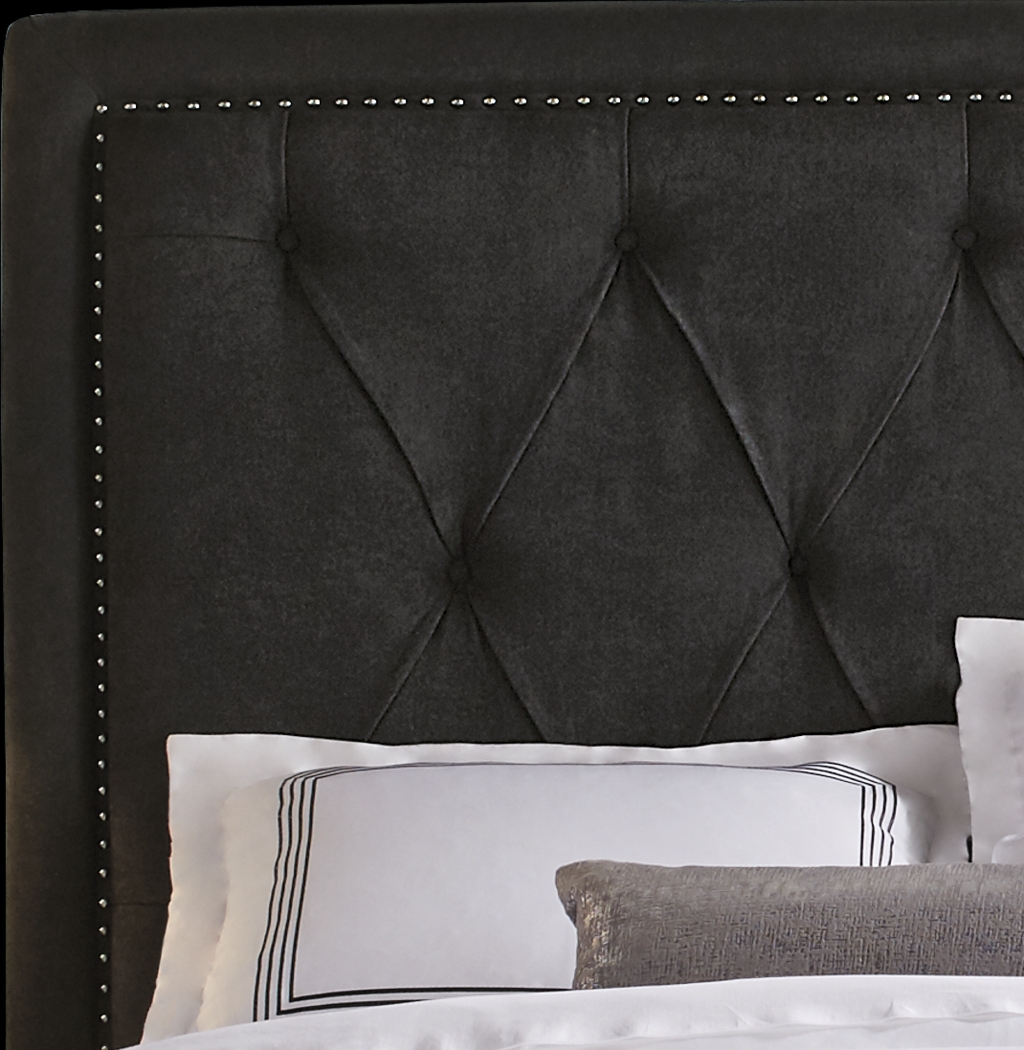 Elridge Black 3 Pc Queen Upholstered Bed - Thumbnail - Image 2