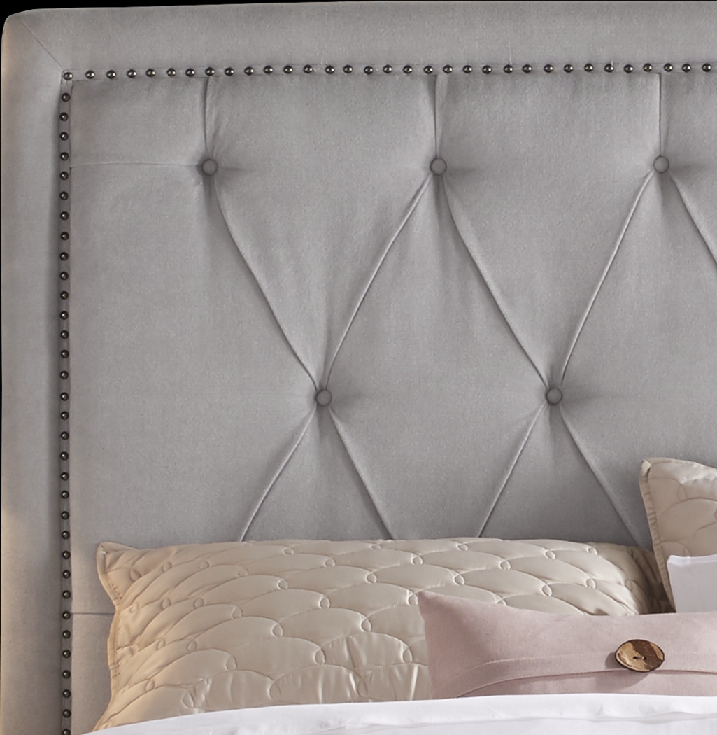 Elridge Dove Gray 3 Pc King Upholstered Bed - Thumbnail - Image 2